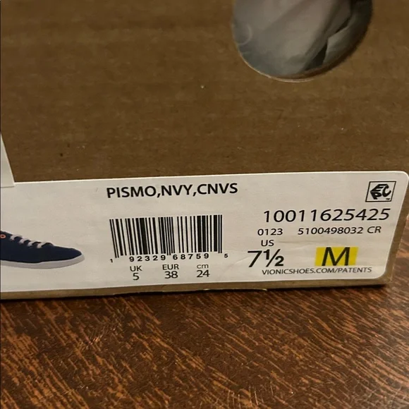 Vionic Navy Pismo Canvas Sneakers with Orange Accents - Picture 3 of 5